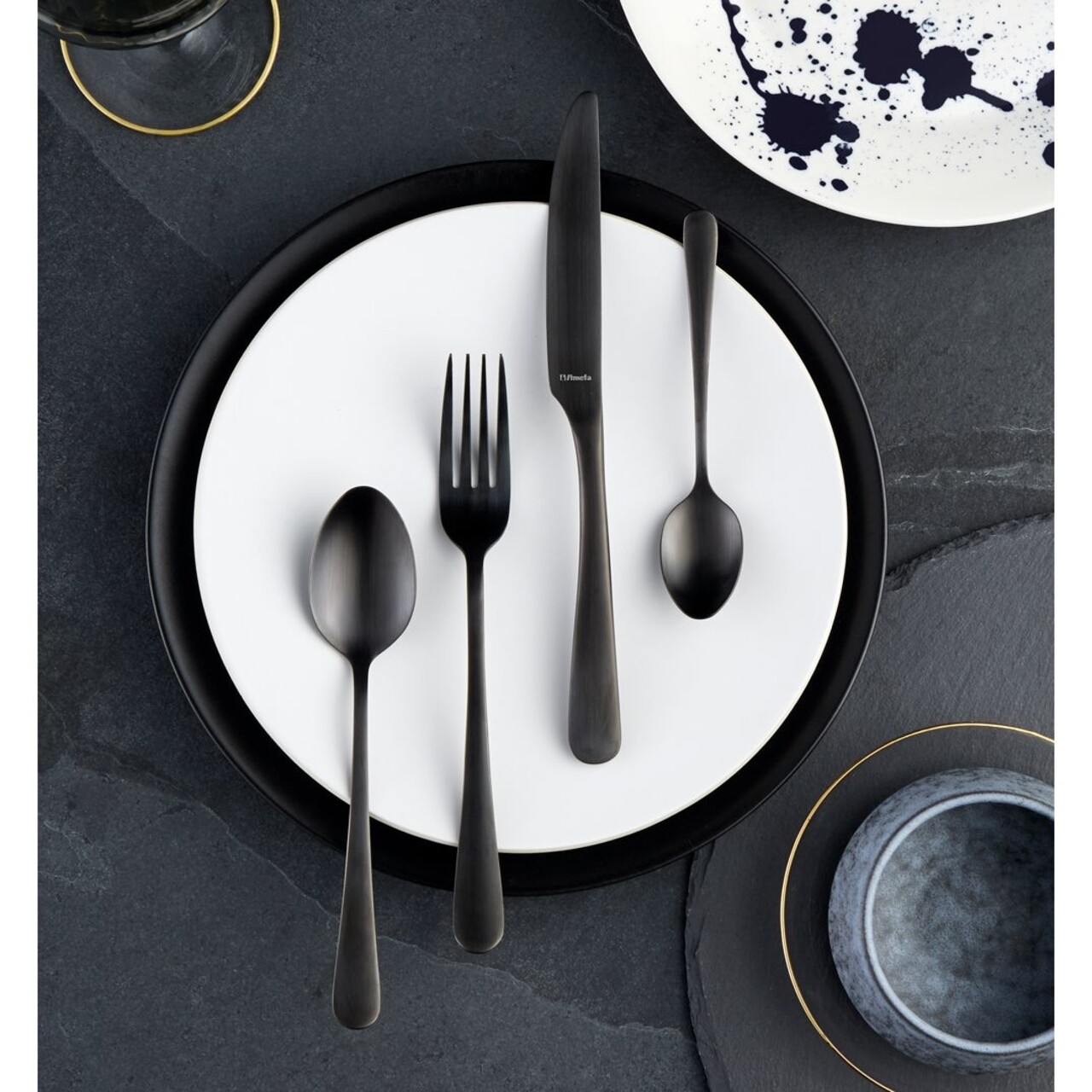 Set tacamuri 24 piese, Amefa, Austin PVD Black, inox, negru - imagine 6